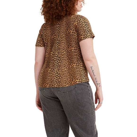 Levis Trendy Plus Size Printed Rib-K Wild Leopard Curry 1X - Picture 2 of 2